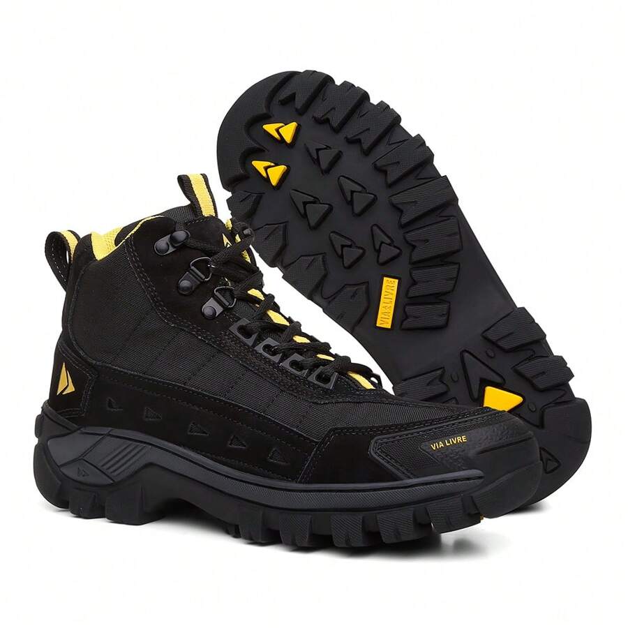 Tênis Bota Couro Legítimo Masculino Reforçado Original