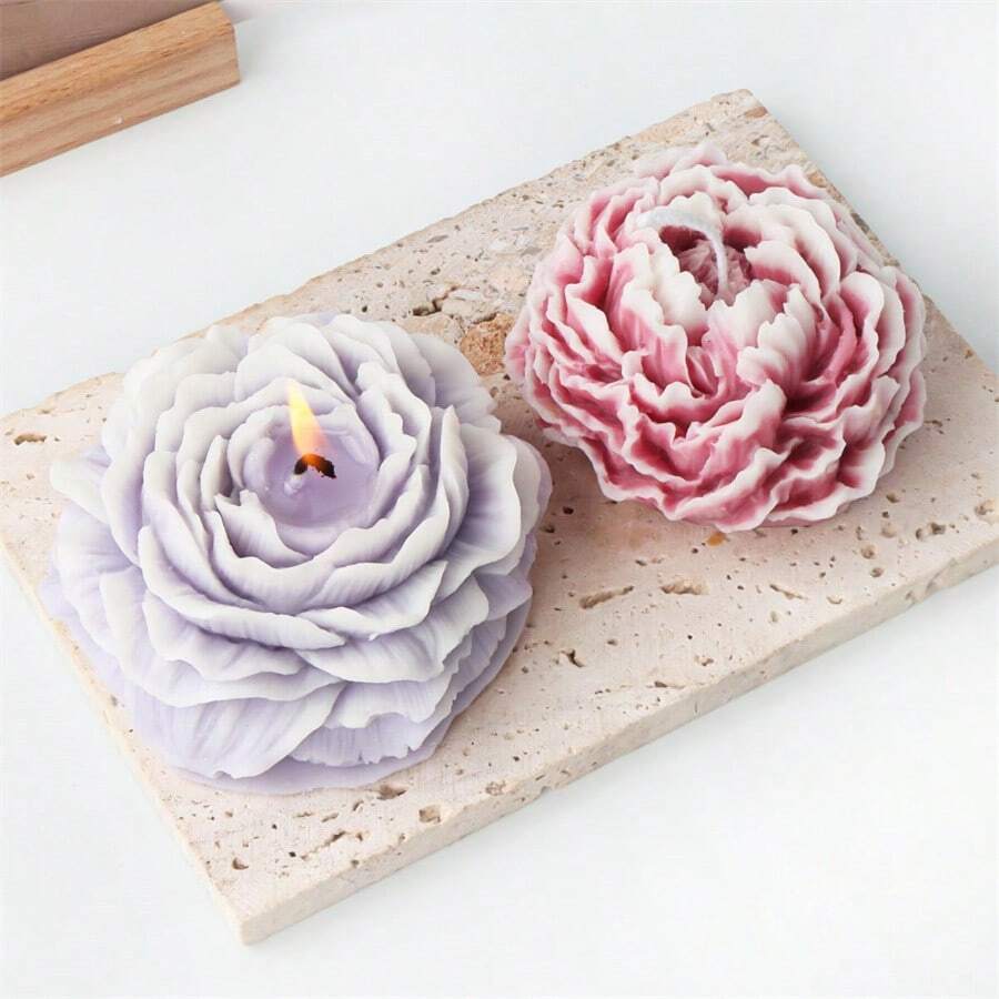1 Pc Peony Mold Candle Mold Peony Flower Mold Rose Mold Peony Resin Mold Clay Mold Jewelry Resin Casting Mold Candle Making Mold 3D Mold