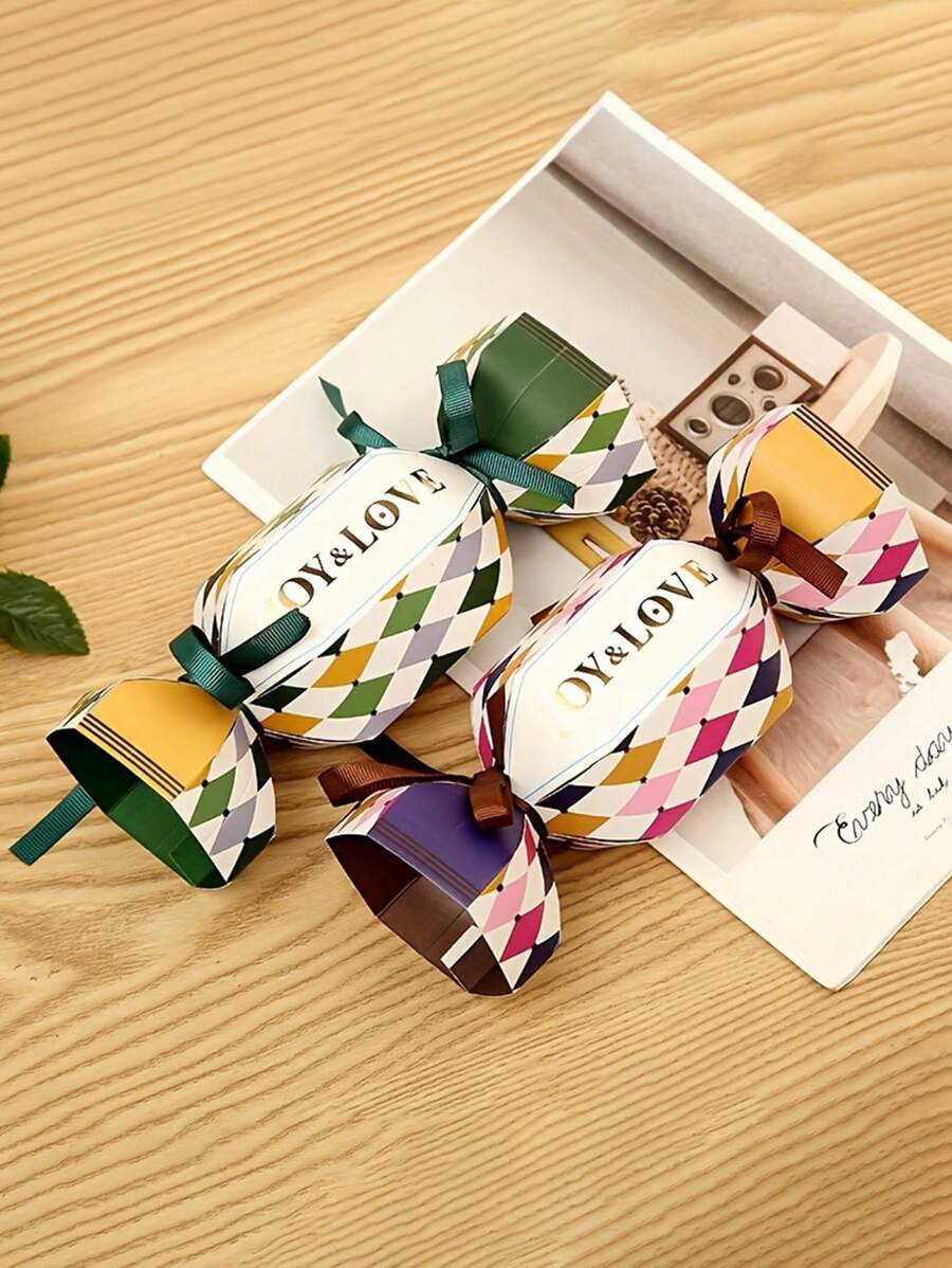 5pcs/10pcs Creative Gift Boxes With Colored Ribbons, Suitable For Weddings, Valentine's Day And New Year - Beautiful Celebration Packaging Gift Bags, For Mother's Day , Bridesmaid Gifts , Gratuation Gifts , Birthday Gifts,Wedding Gifts