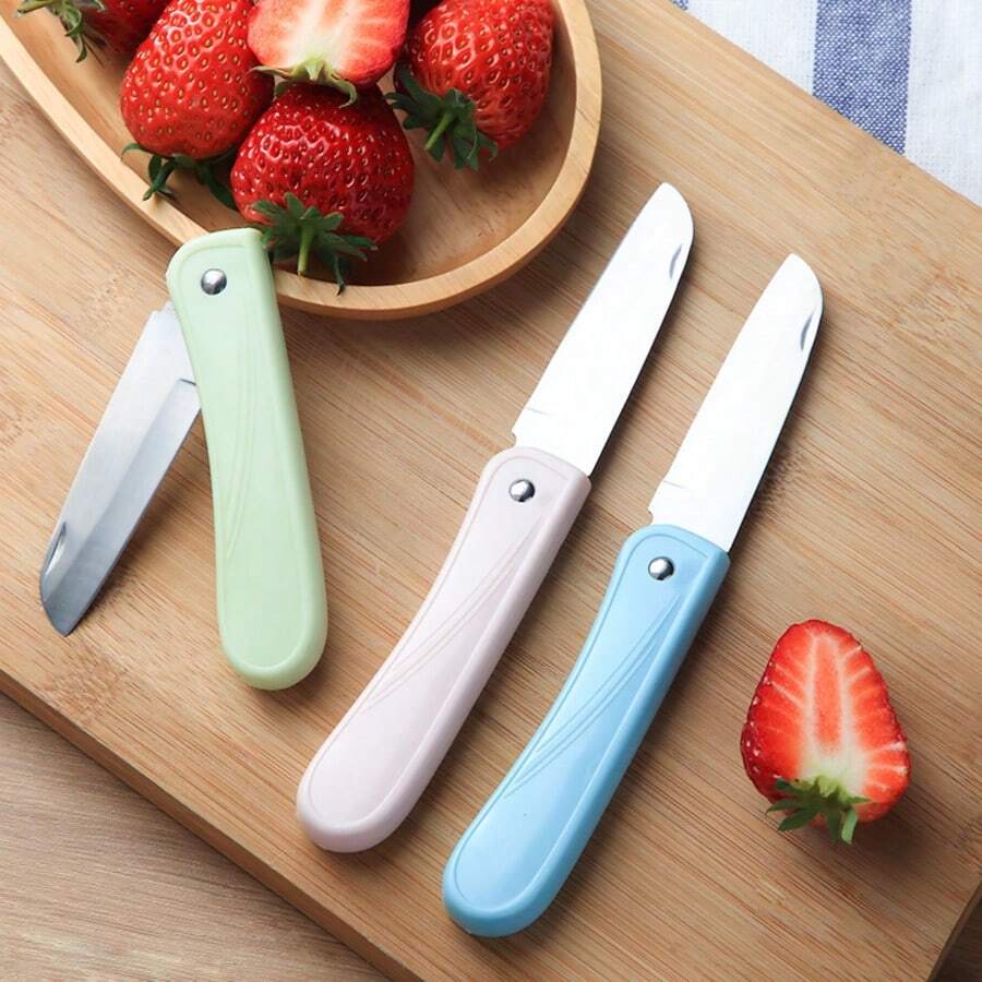 5 pièces Couteaux à fruits pliants en acier inoxydable, couteaux à éplucher de petite cuisine portables pour usage domestique