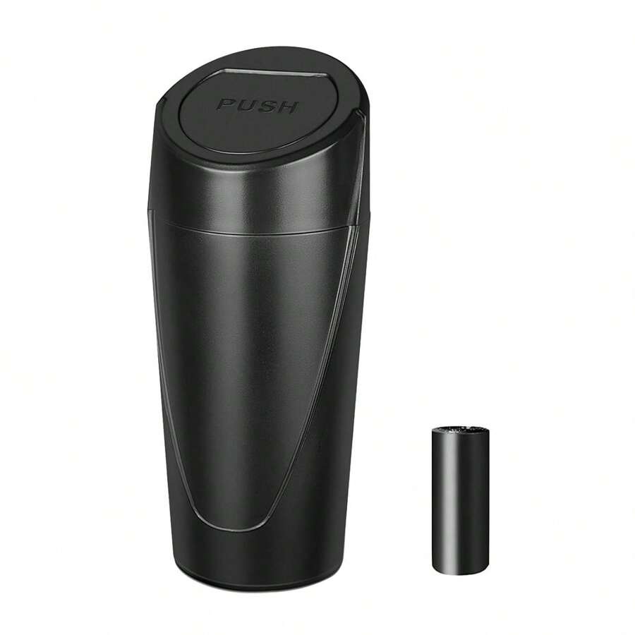 Car Trash Can With Lid - Car Trash Bin Cup Holder - Black Mini Leak-Proof Vehicle Garbage Bin Trash Can With 15pcs Garbage Bags - Front & Back Seat Car Accessories Organizer And Storage