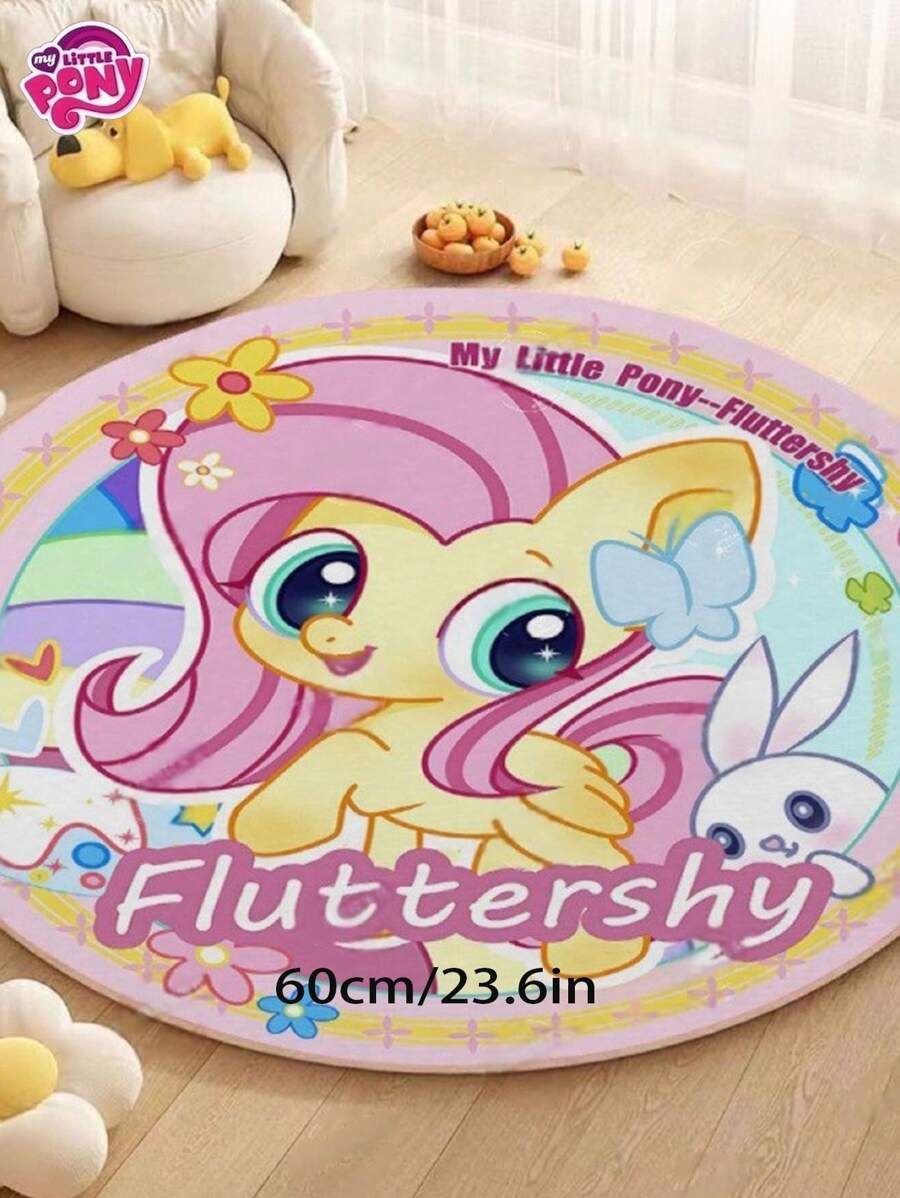MY LITTLE PONY 1pc My Little Pony Cartoon Cute 60*60cm Fluttershy, Pinkie Pie Bedroom, Livingroom Crawling Mat, Foot Mat, Bedside Mat, Room Decorative Rug Gifts Birthday Graduation Birthday Decorations Party Decorations Bachelorette Wedding