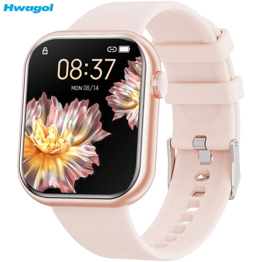 Hwagol Reloj inteligente actualizado 2025 (para responder/realizar llamadas), pantalla de 1.85 pulgadas y capacidad de batería de 230mAh. Reloj inteligente adecuado para hombres y mujeres, rastreador de fitness con múltiples modos deportivos, contador de pasos y calorías, monitor de sueño, medición de frecuencia cardíaca y oxígeno en sangre. Compatible con iOS y Android