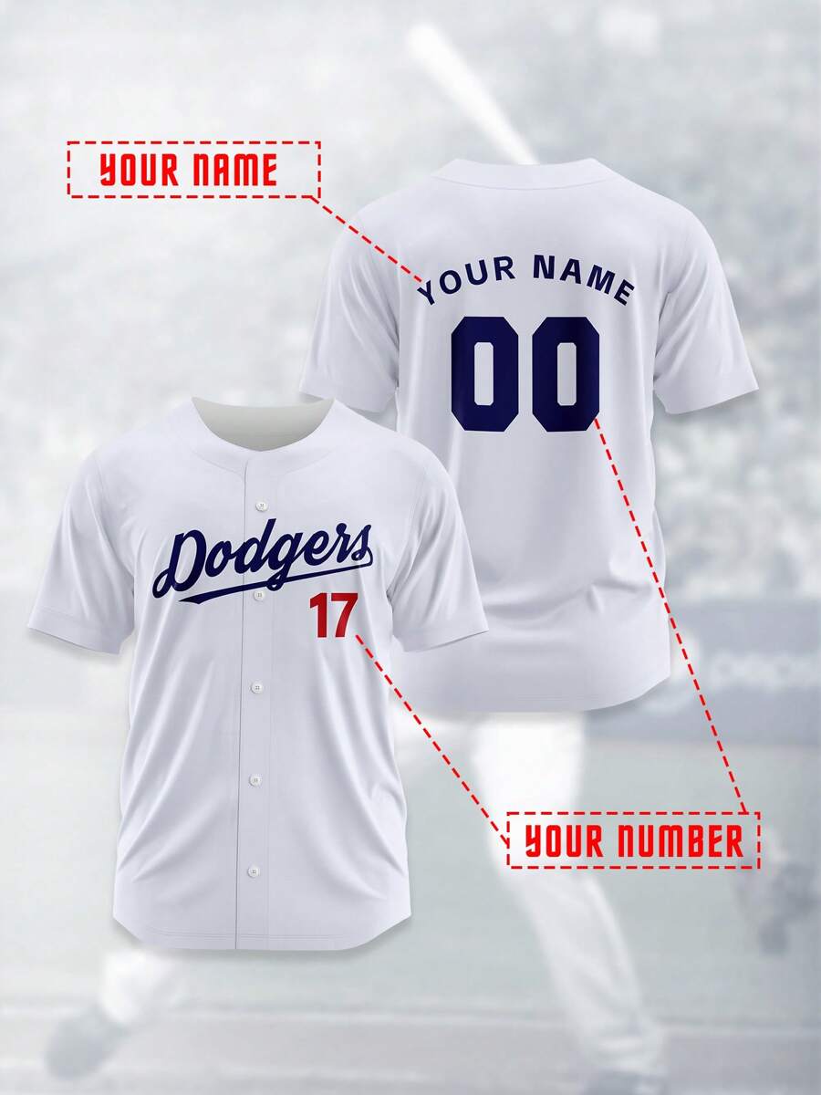 Customized T-Shirt, Breathable & Quick-Dry 210g Sports Tee Shirt For Men, Team/Club Training Baseball Jersey With Name, Number, Logo Printed On Front & Back, Comfortable & Fit, White Color, Suitable For Casual, Party, Daily Wear In Spring/Summer,Stylish,Fashion,Hipster,Casual,Minimal Chic,Personalized,Customized,Custom,Unique,Guy Costumes,Capsule Wardrobe,Men Basic/Street Style,Ideal Gifts For Him,Boyfriend,Family,Friends,For Birthdays,For Vacation/Holiday,For School/Competition,For Sports/Climbing,Summer Shirts