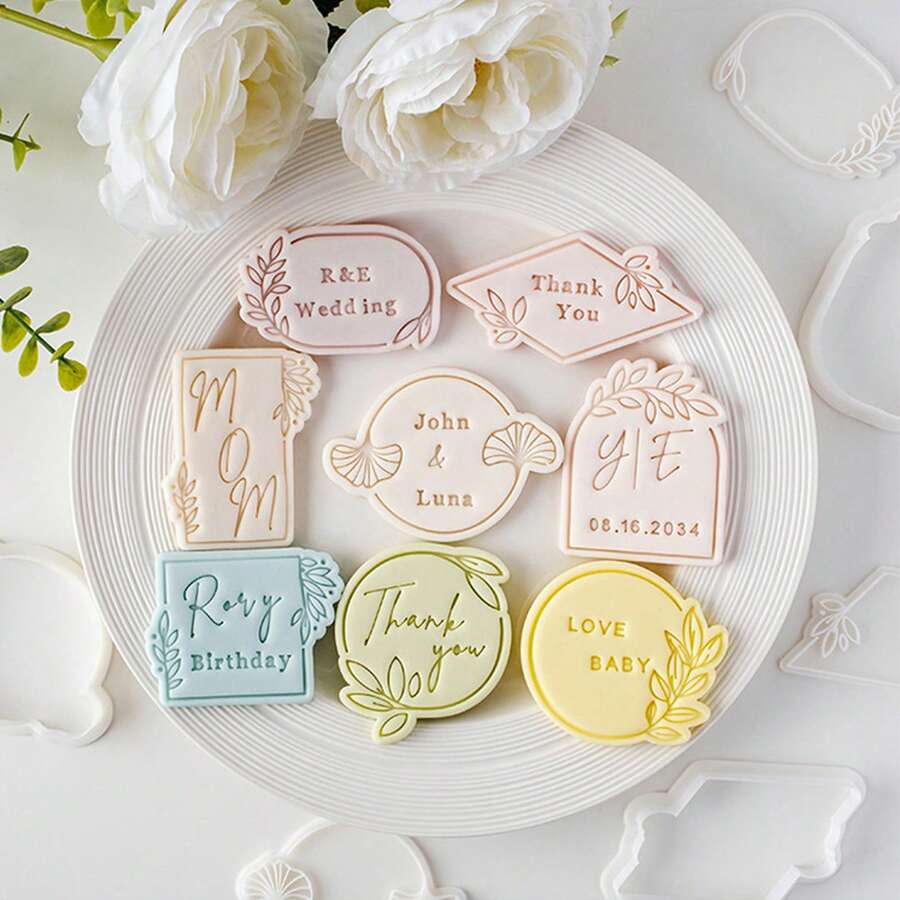 1set DIY Mini Letter Number Font Set Alphabet A-Z Letter Number Symbol Signature Stamp Fondant Cookie DIY Printing Embossing Mold Biscuits Cutter Cake Baking Tool Accessories For Birthday Mother's Day Bridal Shower Wedding Party Favor Supplies