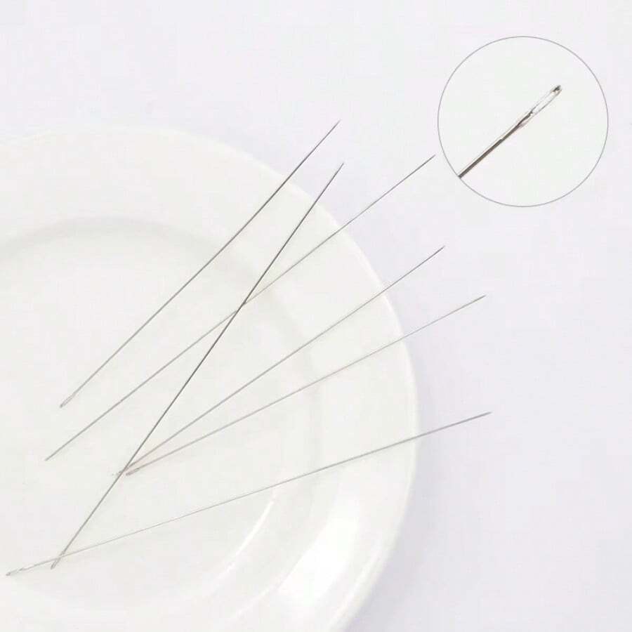 QIAO 30pcs Stainless Steel Beading Needles 8cm 10cm Hand Tools Beading Pins For Beading Diy Earrings Bracelet Necklace Jewelry Making