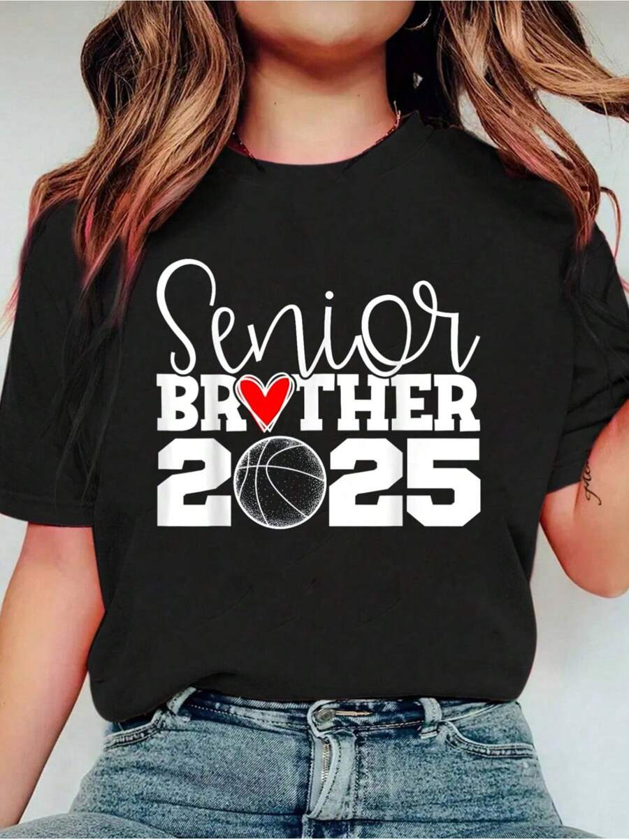 Senior Basketball Brother 2025 Class Of 2025 Graduation Smart Casual/Street Style Women's Clothing