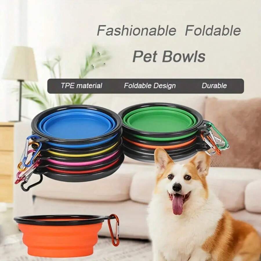 Multi-Functional Cat/Dog Lover Gift And Dog/Cat Mom Love Pet Foldable Silicone Bowl, Colorful Portable Design, For Dog Lover And Dog Mom Loves & Cat Lover And Cat Mom Loves, Safe , Easy To Store