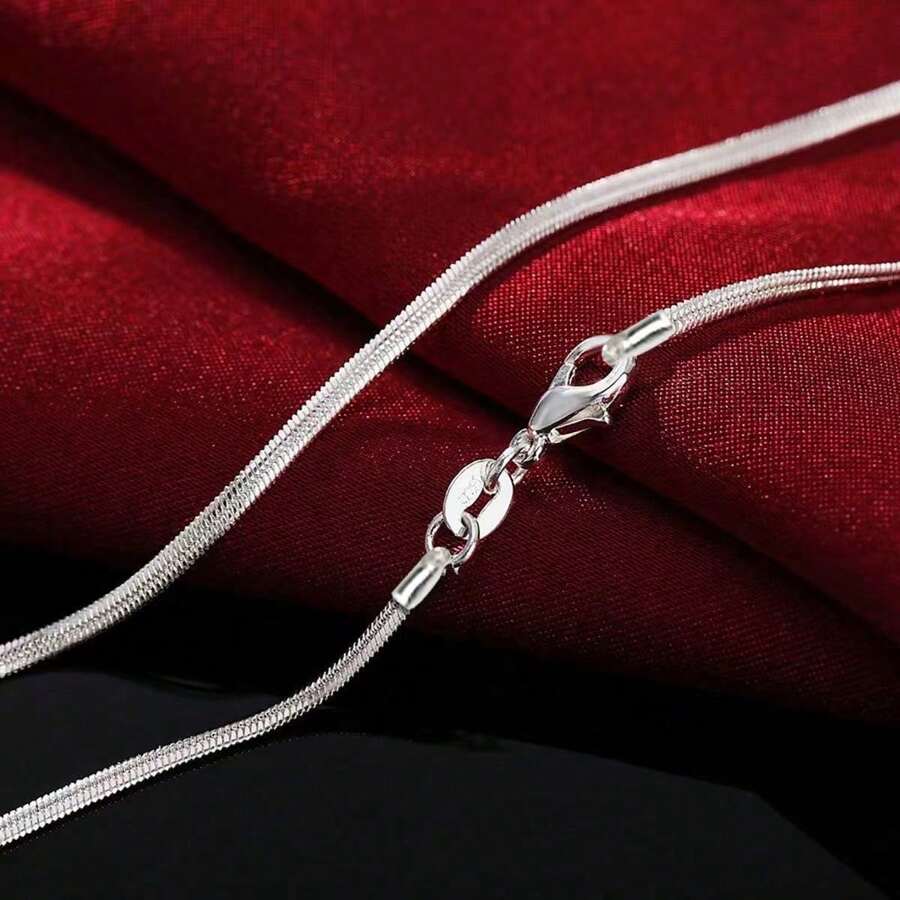 Collier chaîne serpent plate en argent sterling 925 de 2 mm, longueur 16/18/20/22/24/26/28/30 pouces, pour femmes et hommes, bijoux de mode et de mariage