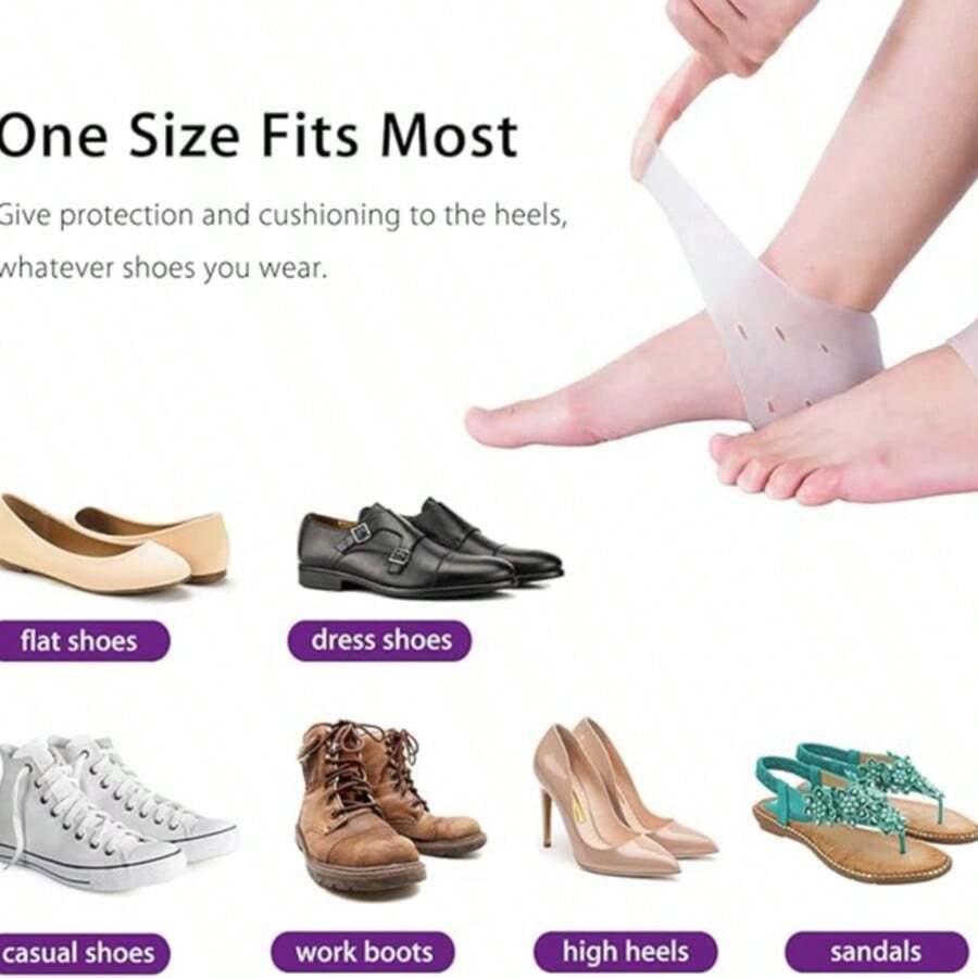 1pc Unisex Silicone Heel Protector, Softens Calluses, Moisturizes & Supports Heel, Foot-Care Essential! Heel Sleeve, Anti-Friction, Moisturizing, Callus Removal, Loved By Both Men & Women