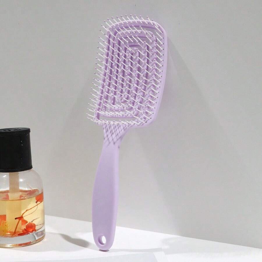 1 pièce Peigne de coiffure avec des côtes ajourées, peigne en nylon pour les moustiques, peigne carré à bascule, grand peigne incurvé. Convient pour démêler les cheveux et résoudre divers problèmes capillaires. Peut également être offert comme cadeau pour la mère, la petite amie, les amis ou le patron pour diverses occasions