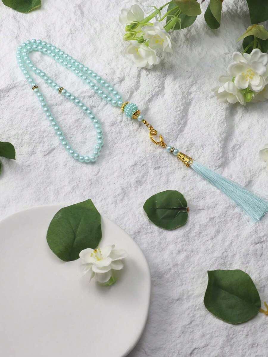 1 pieza Pulsera de cuentas de oración de acrílico de 6 mm, 99 piezas, hecha a mano, de estilo minimalista y de moda (múltiples colores), marca Tasbin