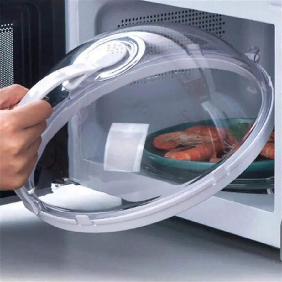 1 pieza Cubierta anti salpicaduras para microondas, tapa de alimentos transparente y reutilizable con hermetismo, cubierta de cocina resistente al calor