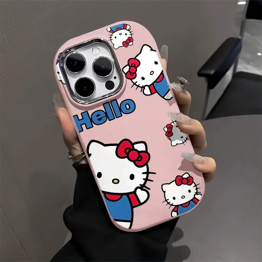 Sanrio 1pc Phone Case Compatible With IPhone 15/16 Pro Max, Cartoon KT Cat Design, Cute For Girls,Compatible With IPhone 14 Plus/13/12
