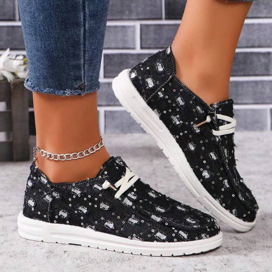 Zapatos de lona casuales con cordones, zapatillas de deporte versátiles de moda para estudiantes, zapatos para caminar al aire libre
