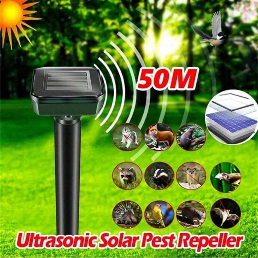 1/2pcs Solar Ultrasonic Rat Repellent Vibration Snake Repellent Suitable For Lawn, Garden, Courtyard, And Farm Pest Control