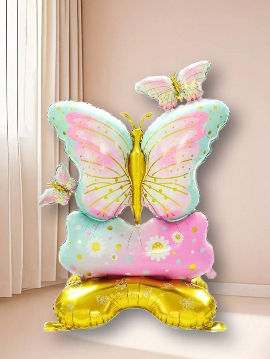 Globos decorativos con forma de mariposa con soportes, adecuados para fiestas, bodas, cumpleaños, baby showers y celebraciones del Día de la Madre con temática de mariposas