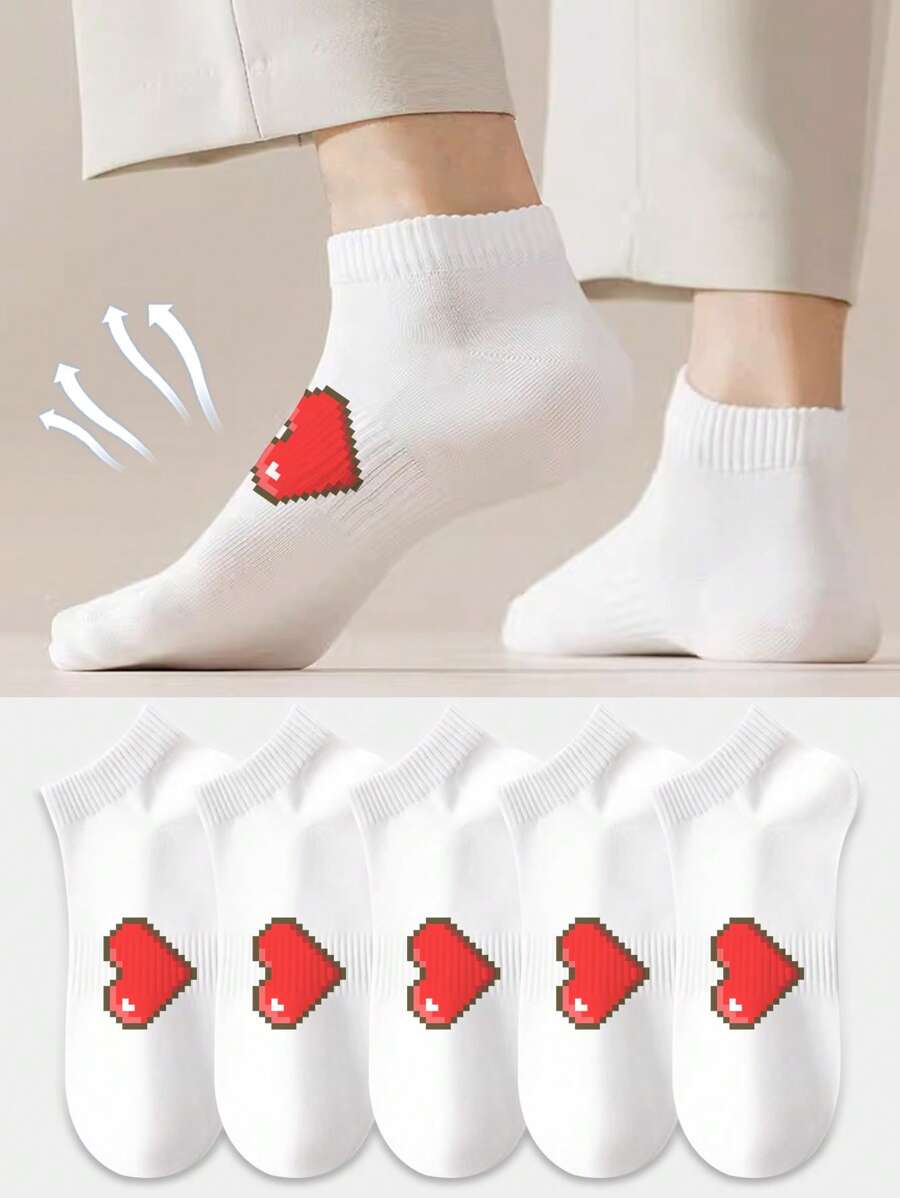 1/3/5 Pairs Of Women's Invisible Socks,Short Socks,White Socks,Women Socks,Cute Socks,Girls Socks, Black Socks,Cartoon Details, Guide Rail Breathable Hole Design, Moisture Wicking, Soft And Smooth, Suitable For Various Holidays, Sports, Leisure, Business And Other Daily Wear, Can Be Worn All Year Round, Color Combinations Are Random.