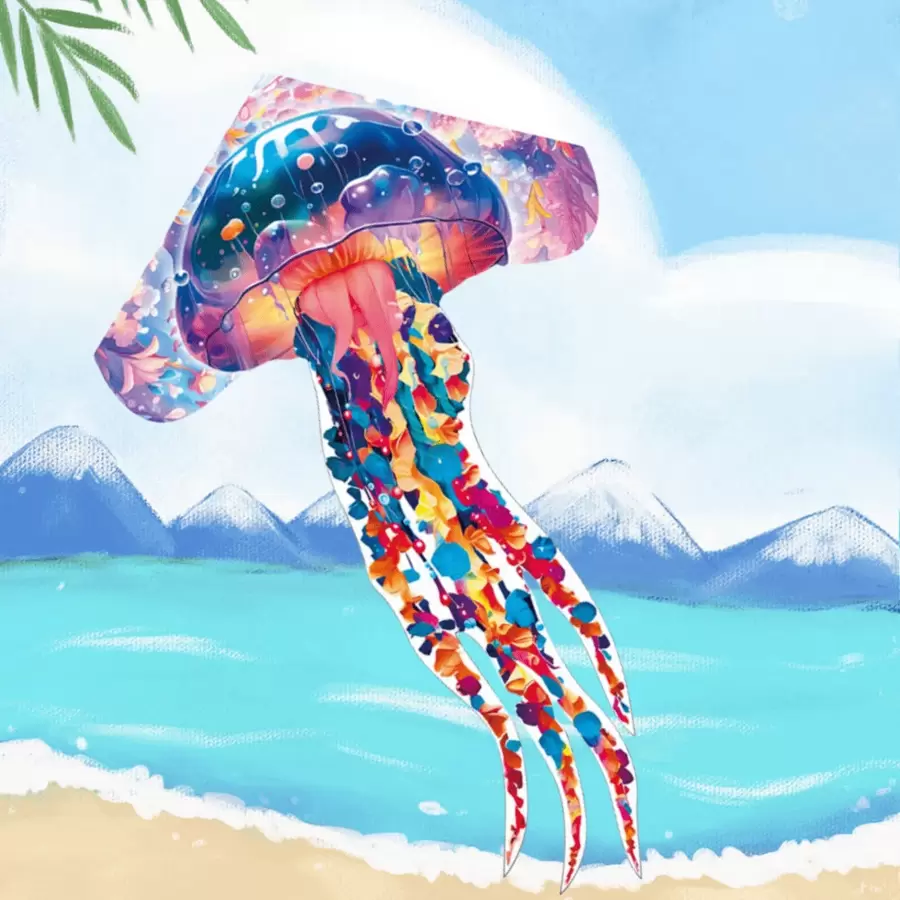Kite a forma di gigantesca medusa magica dalla moda 2025! Sagoma 3D! Kite creativo a forma di medusa gigante degli oceani, Kite a medusa colorata, regalo creativo per il Nuovo Anno