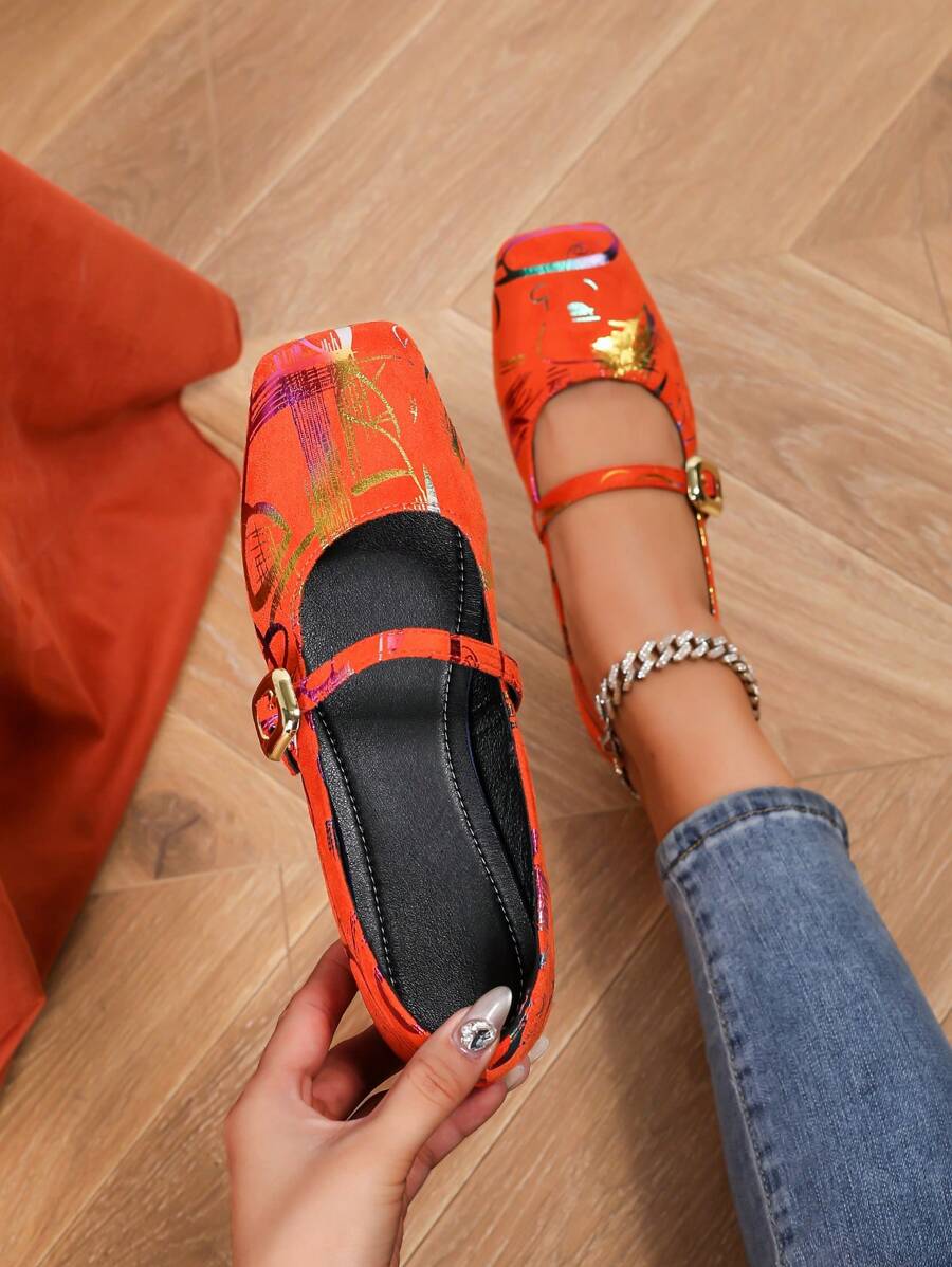 2024 Women's Vintage Square Toe Mary Jane Flats, Versatile Spring Autumn Flat Shoes. 2025 New Women Buckle Strap Flat Loafers
