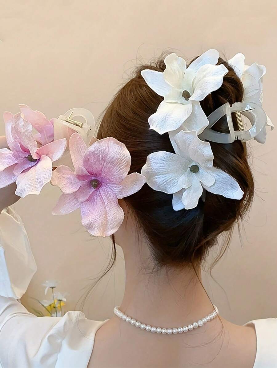 Elegancki spinka do włosów Peony Flower, spinka do włosów Travel Holiday Style Bun Claw, świeże akcesoria do włosów