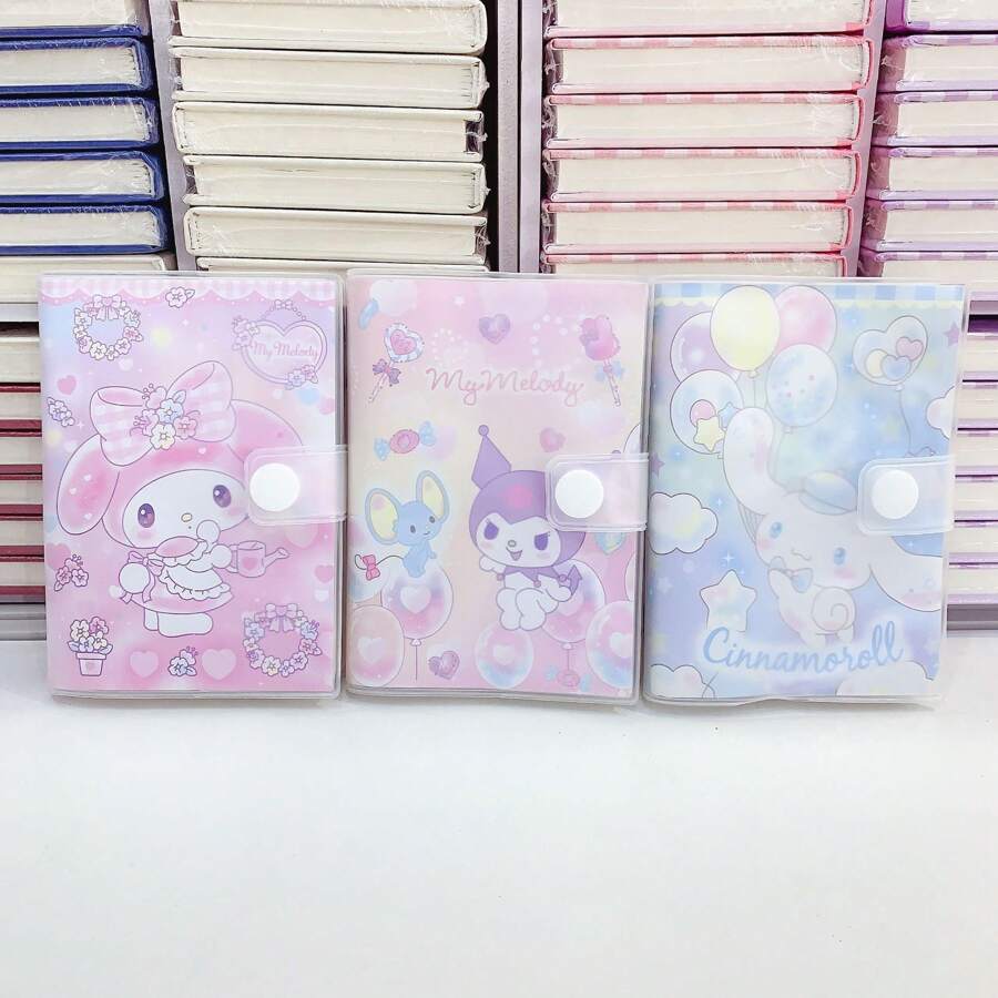 Sanrio 1 szt. Sanrio Plastikowy zestaw bardzo atrakcyjnych notatek papierniczych, pozioma linia do klasy, strona wewnętrzna, notatnik, mini kieszonkowy notes, losowy styl