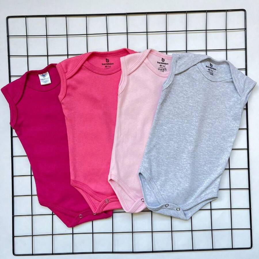 Body de Bebê Regata Menina 4 Peças 100% Algodão
