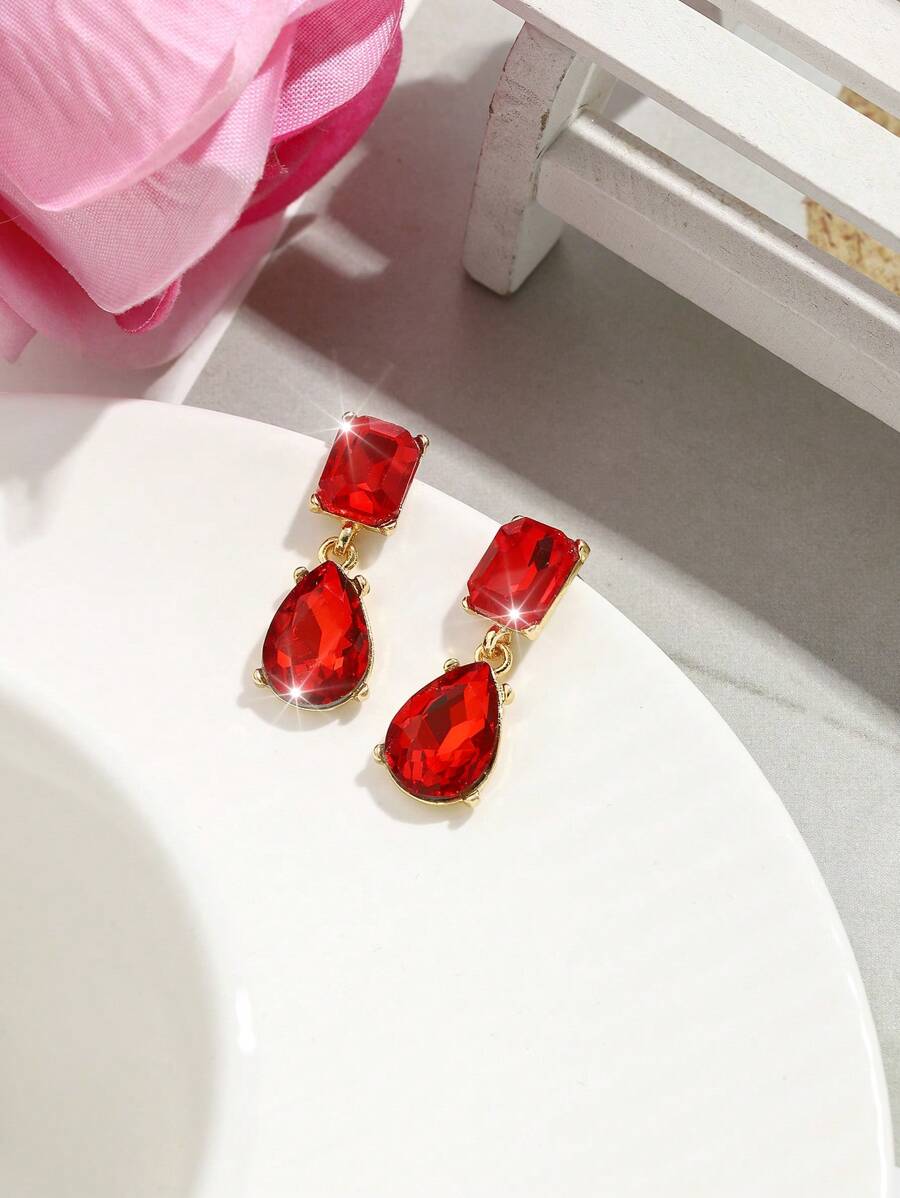 1 para kolczyków w stylu boho zdobionych kryształkami z metalu, luksusowych, eleganckich i popularnych, uniwersalnych