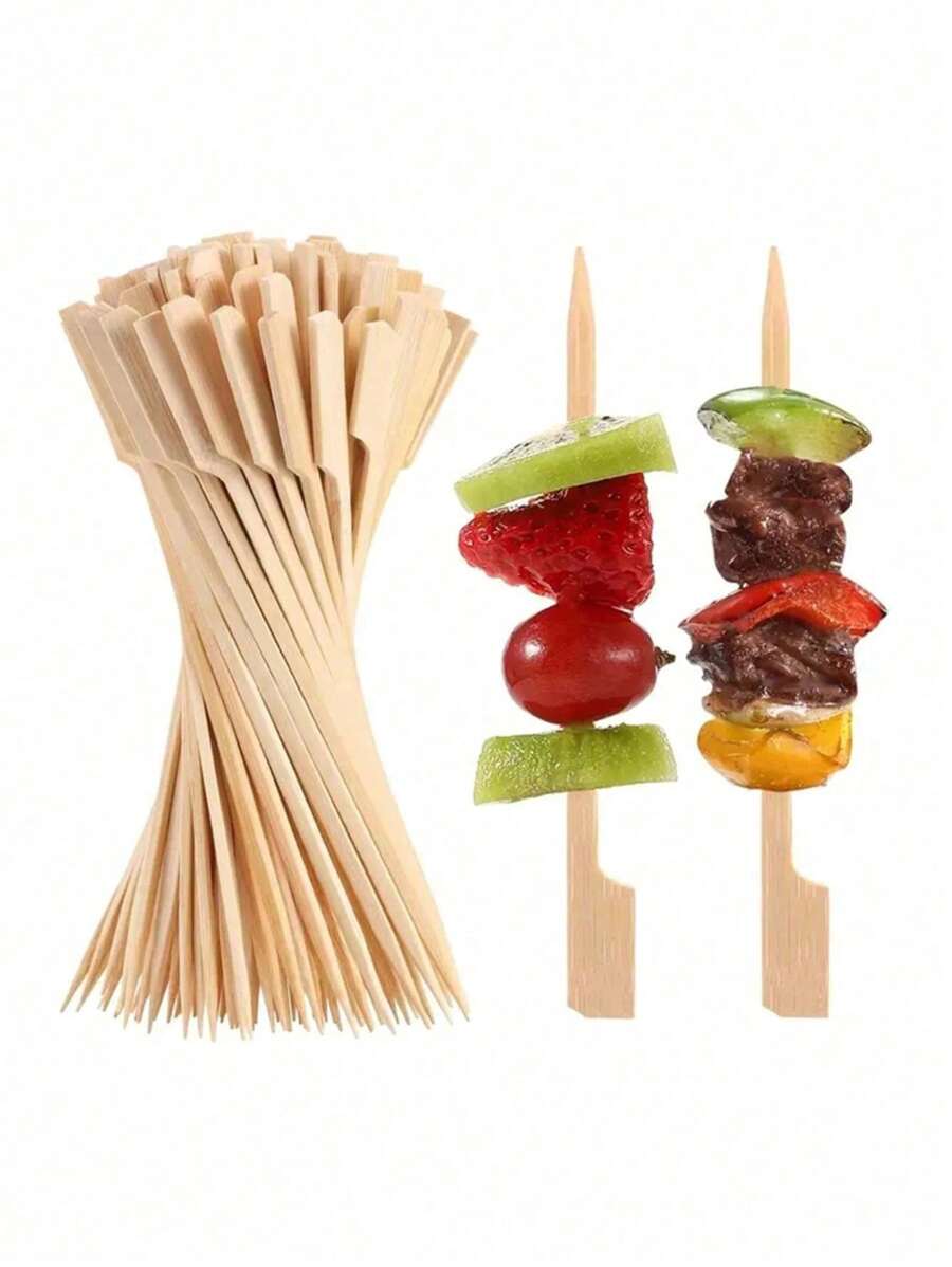 Paquete de 100 pinchos de bambú, adecuados para el hogar, restaurantes, mercados nocturnos, actividades al aire libre, tiendas de frutas - lavables y reutilizables, para la cocina, regalo de Navidad 1038