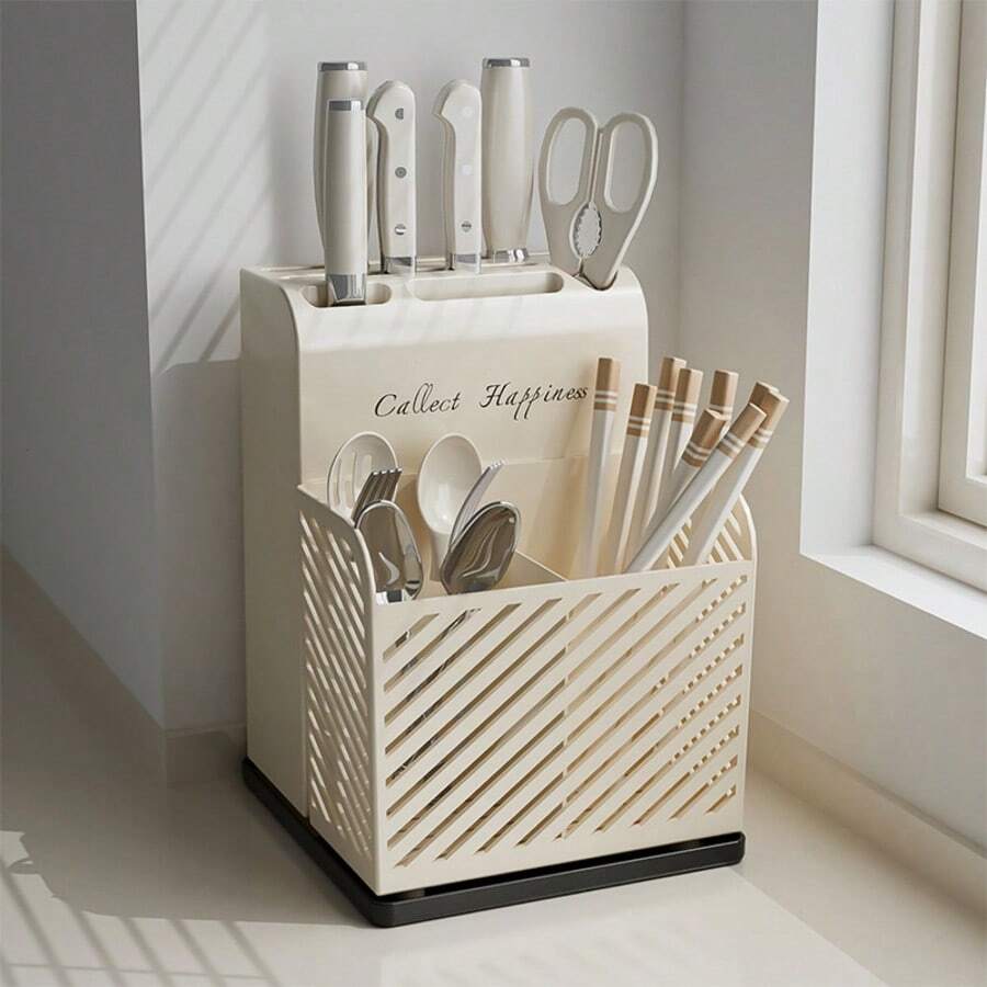 1pc Luxury Kitchen Knife Holder Storage Rack - Includes Knife, Pot Lid, Cutting Board, Chopstick Holder, All-In-One Kitchen Tool