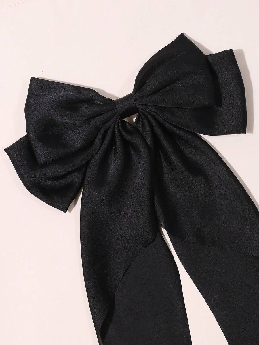 1pc Women Wear Satin Long Floating Bow Silk Hair Clips, Headpieces, And Hair Accessories On A Daily Basis