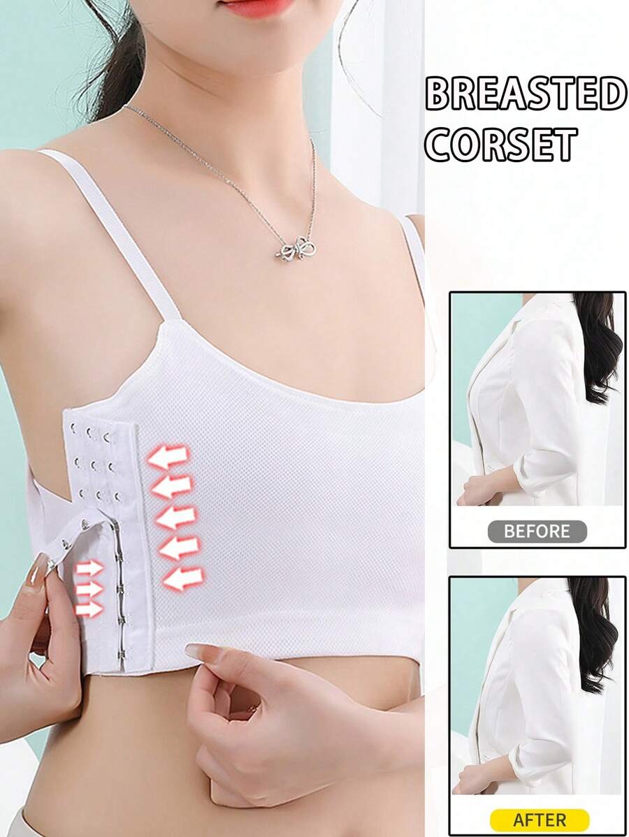 1pc Women Breast Wrap Compression Bra, Seamless Tube Top Shapewear For Large Bust To Look Smaller