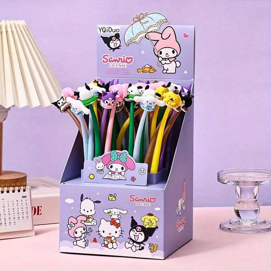 Sanrio 6 stuks Sanrio neutrale pennen, gebruik op kantoor, vloeiend schrijven - compact, fris ontwerp, geschikt voor handtekeningen, vloeiend schrijven, uniek ontwerp, geweldig cadeau