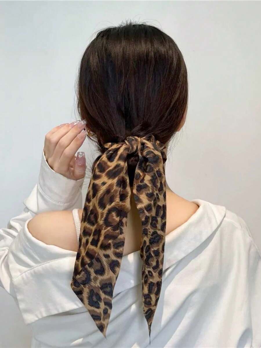 1 szt. Amerykański styl Hot Girl Retro szalik z nadrukiem w panterkę, szalik w kropki, szalik