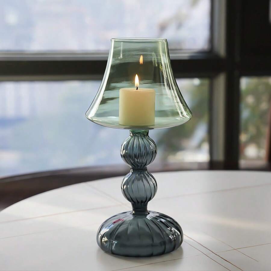 1 pezzo Portacandela in vetro di stile nordico, porta-candela per decorazione e atmosfera d'interni, leggero e di lusso, adatto per casa e feste