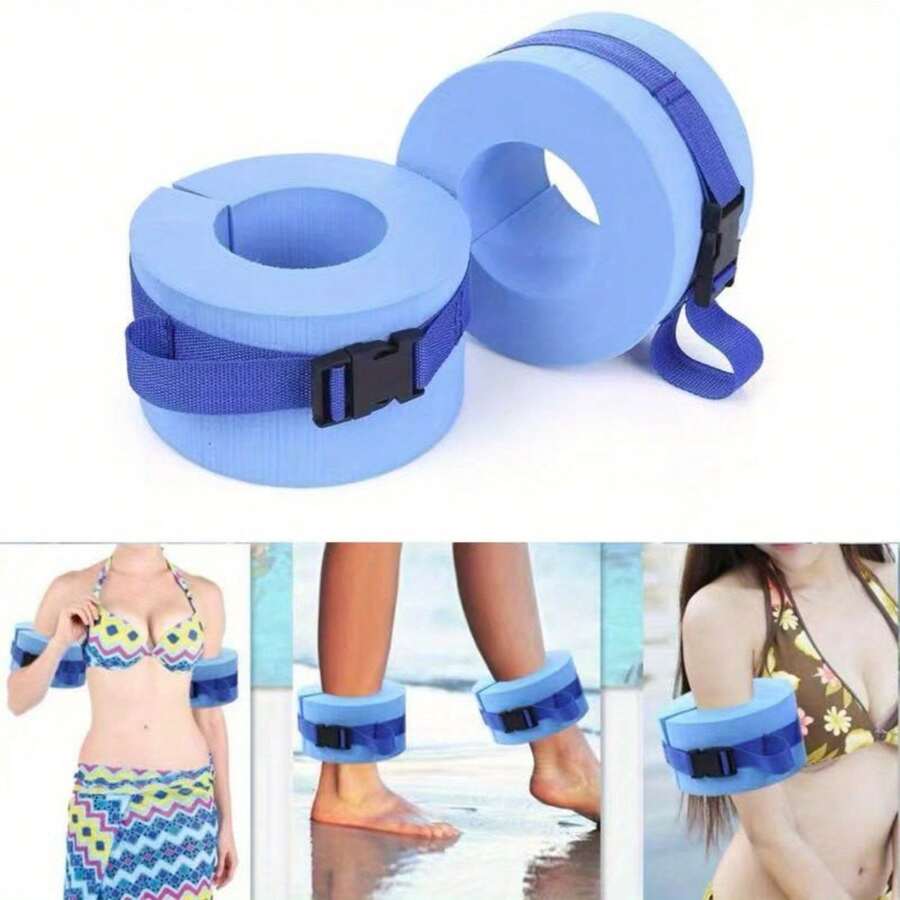 2/4pcs Foam Swim Aquatic Cuffs,Exercise Cuffs Water Aerobics Float Ring Fitness Exercise Set, Ankles Arms Belts With Quick Release Buckle For Swim Fitness Training Set