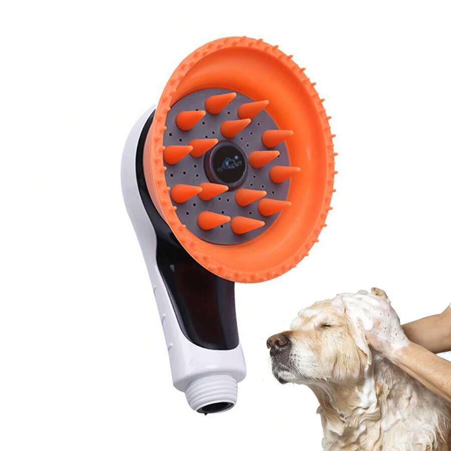 Ensemble de pomme de douche de massage pour animaux de compagnie, outil de toilettage doux antidérapant et anti-éclaboussures pour la beauté des animaux de compagnie, décoration de salle de bain à la maison