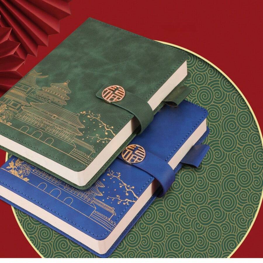 1pc PU Leather A5 Notebook, 200 Pages High-Grade Student Diary, Office Memo Book With Magnetic Clasp