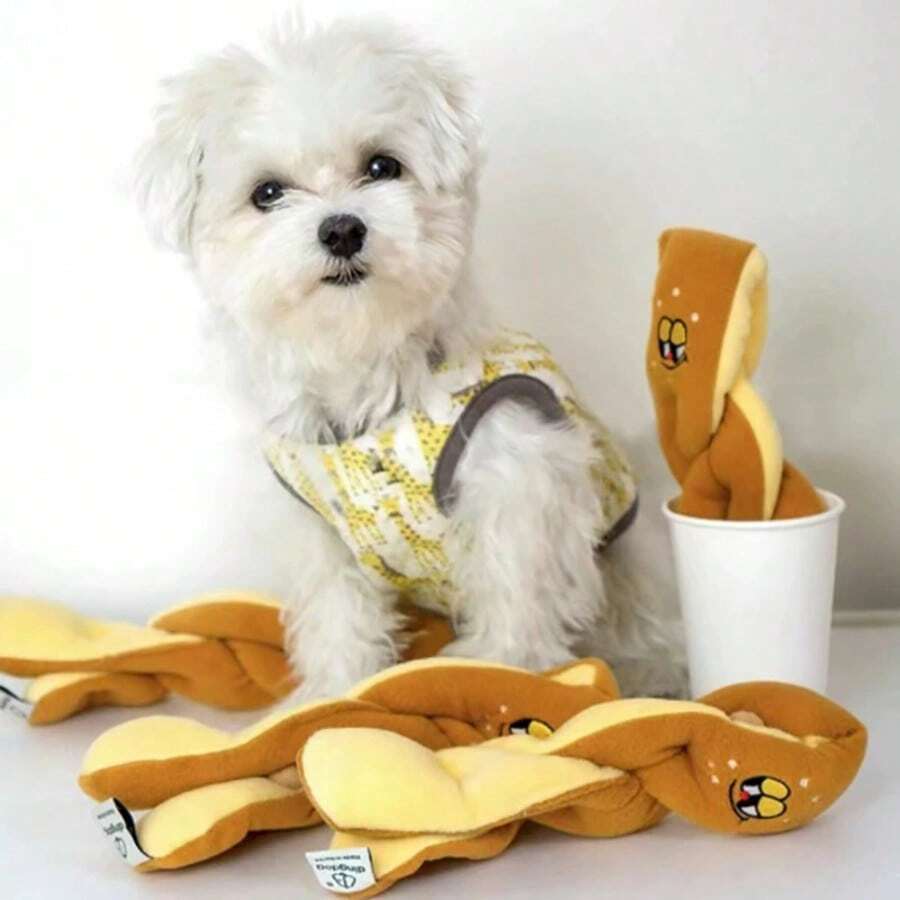 1pc Pet Long Loaf Shaped Food Hiding & Sniffing Doll, Plush Squeak Doll For Dogs