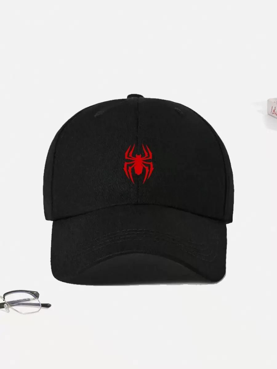 1 Stück verstellbare lässige Baseball Kappe für Männer mit Spinne Grafik Aufdruck, geeignet für den täglichen Gebrauch