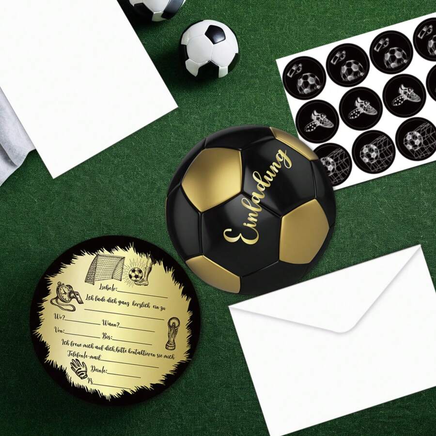 12 Cool Football Invitation Cards For Football Birthday Parties, Football Gatherings - Suitable For All Football Enthusiasts, Perfectly Matched With Party Decorations, Perfectly Highlighting The Theme