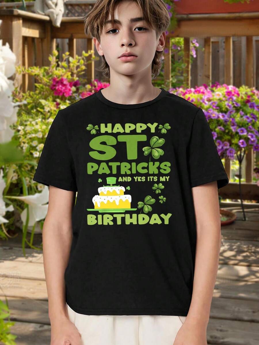 Happy St. Patrick's Day Birthday! Lucky Clover Shamrock T-Shirt - Irish Party Tee for Men Women - St. Paddy's Day Outfit - Birthday Gift - Teen Adult Sizes