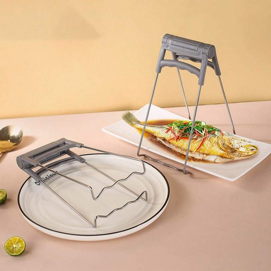 1pc/Anti Scald Clip For Bowl Holder, Kitchen Use, Anti Scald Hand Clip For Plate Steaming, Stainless Steel Insulated Lifting Plate, And Bowl Holder, A Magical Tool