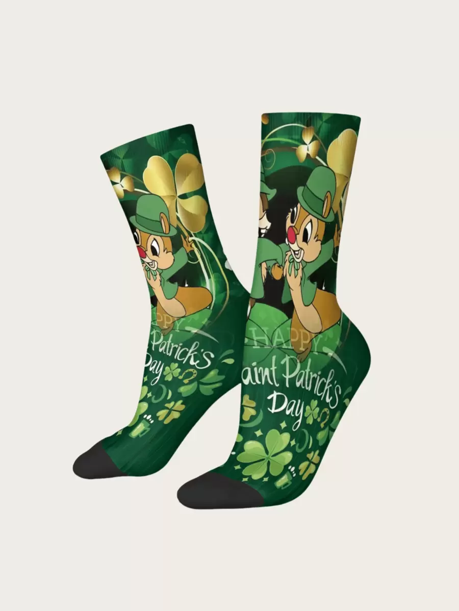 Calcetines decorativos de media pantorrilla color verde trébol, estilo irlandés, para el Día de San Patricio, calcetines de media pantorrilla lindos y divertidos de uso diario para niñas