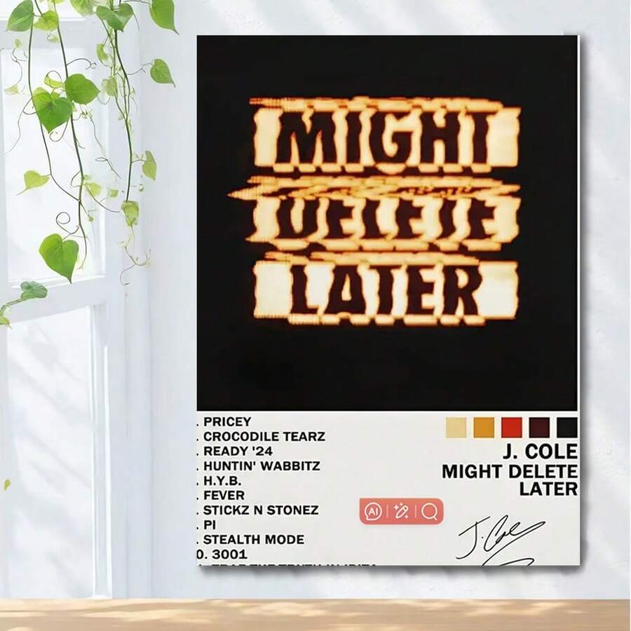 Framed J. Co/Le "The Off.Season" Album Cover Canvas Poster Wall Art Decor For Music Enthusiasts, Featuring Tracklist And Release Date, Album Cover Posters, 2D, Perfect For Room Decor