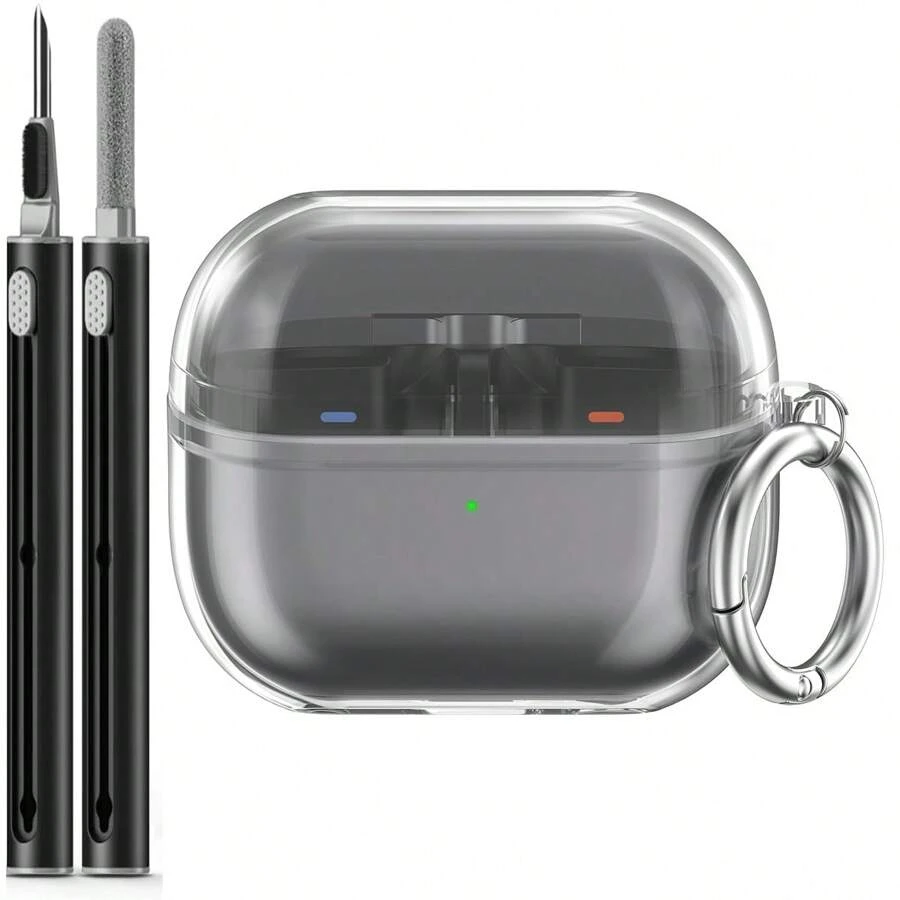 Funda transparente compatible con Samsung Galaxy Buds3 Pro y Galaxy Buds 3 (2024) - Cubiertas protectoras suaves de TPU compatibles con la serie Samsung Galaxy Buds3 que admiten carga inalámbrica (Transparente)