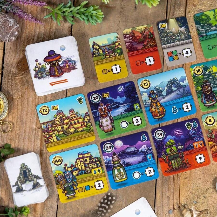 Faraway - Juego de cartas de aventuras de sobremesa, juego de cartas de exploración y estrategia ligera, material de papel de calidad, ideal para fiestas y reuniones - Juego de cartas adictivo adecuado para adultos, adolescentes, juegos de mesa familiares, juegos divertidos, juegos de cartas, ¡genial para noches familiares o de juegos!