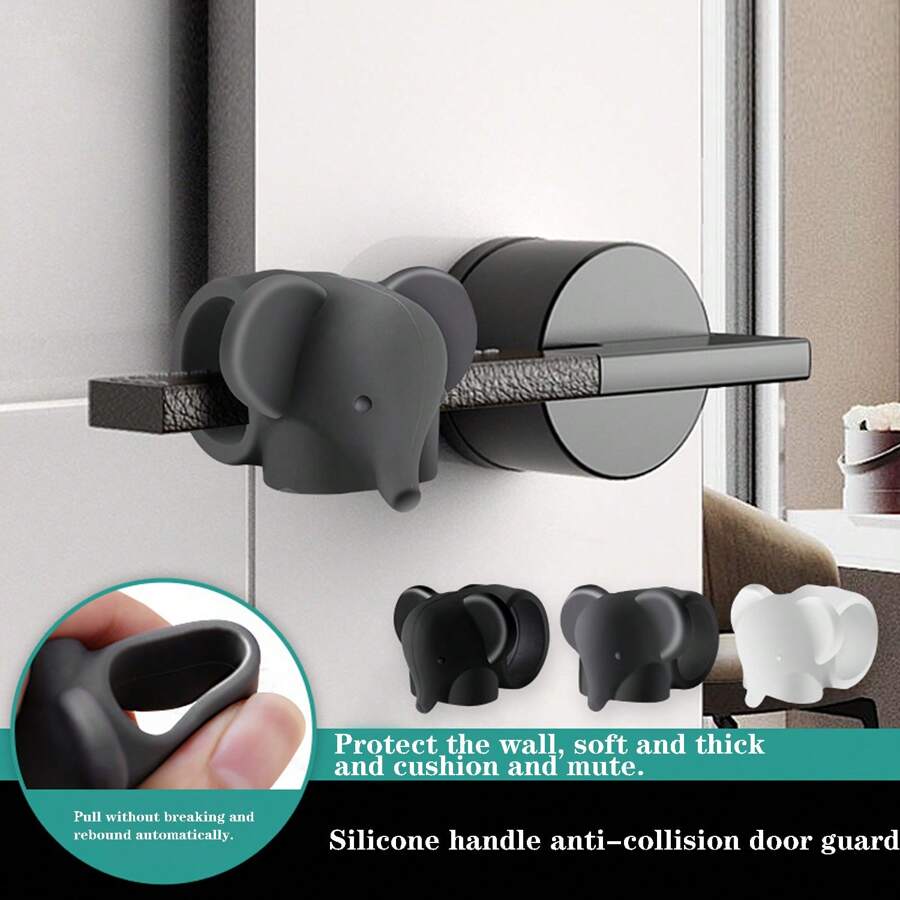 Set de 5 protectores de pared adhesivos, amortiguadores de puerta de silicona, protectores de manija de puerta sin taladro
