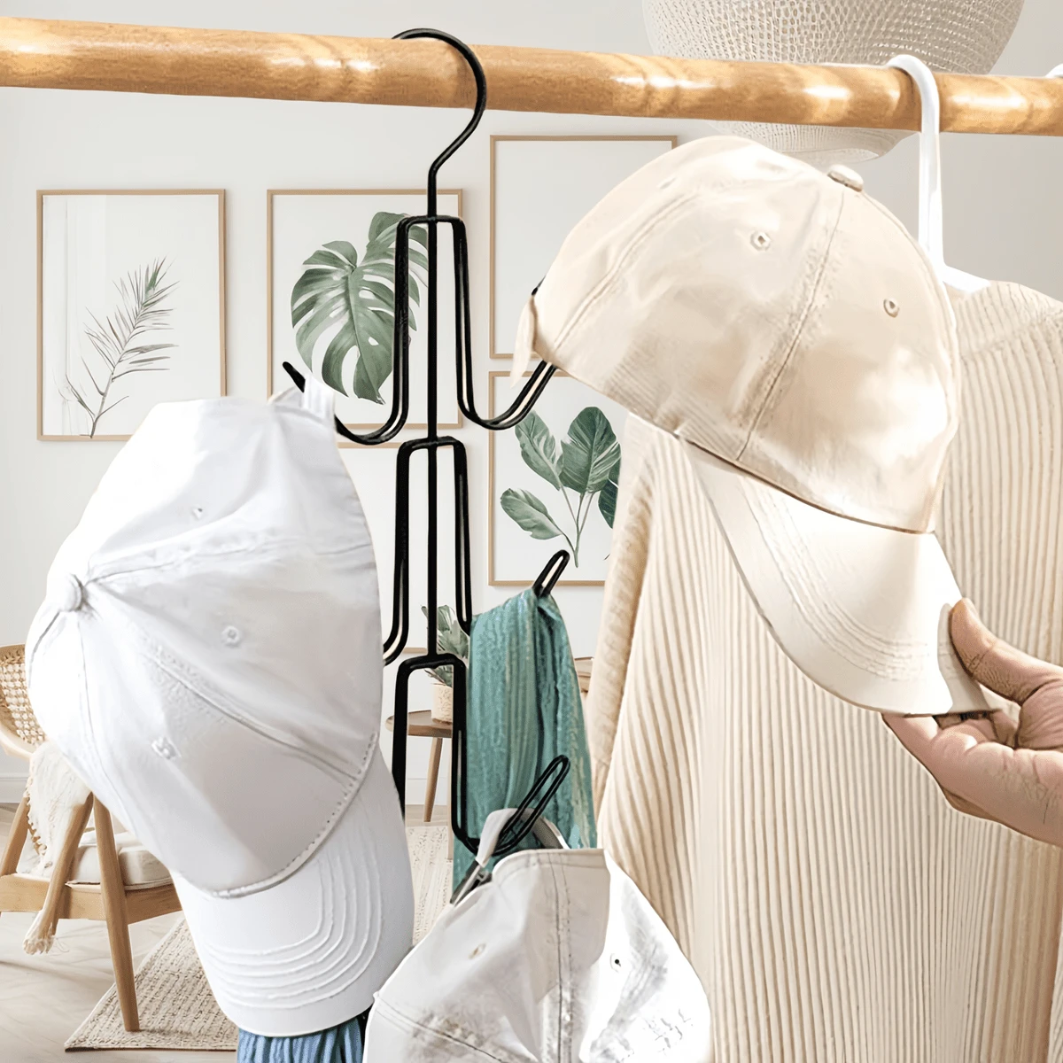 Minimalistische 6-haaks metalen tasorganizer, multifunctionele opberghaak voor handtas, riemen, stropdas, bretels, boodschappentas, bh's, hoeden, voor slaapzaal, appartement, slaapkamer, kast, woonkamer, keuken, badkamer, entree, camper, vakantiehuisdecoratie, ruimtebespaarder