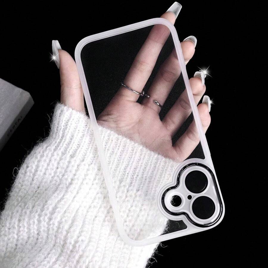 1 pieza Funda de teléfono de moda con protector de lente, minimalista multifuncional